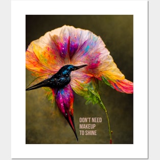 Inspirational hummingbird - motivational quote to boost your energy! Posters and Art